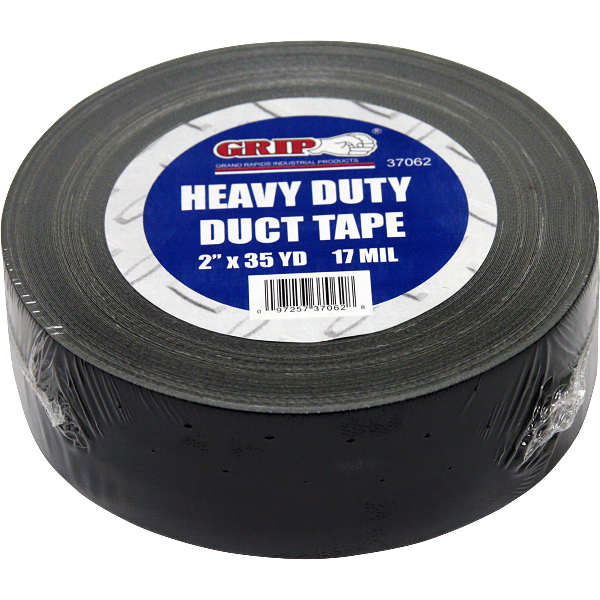 Grip Heavy-Duty Duct Tape, Black, 2in. x 35yd., 17 Mil, Model# 37062